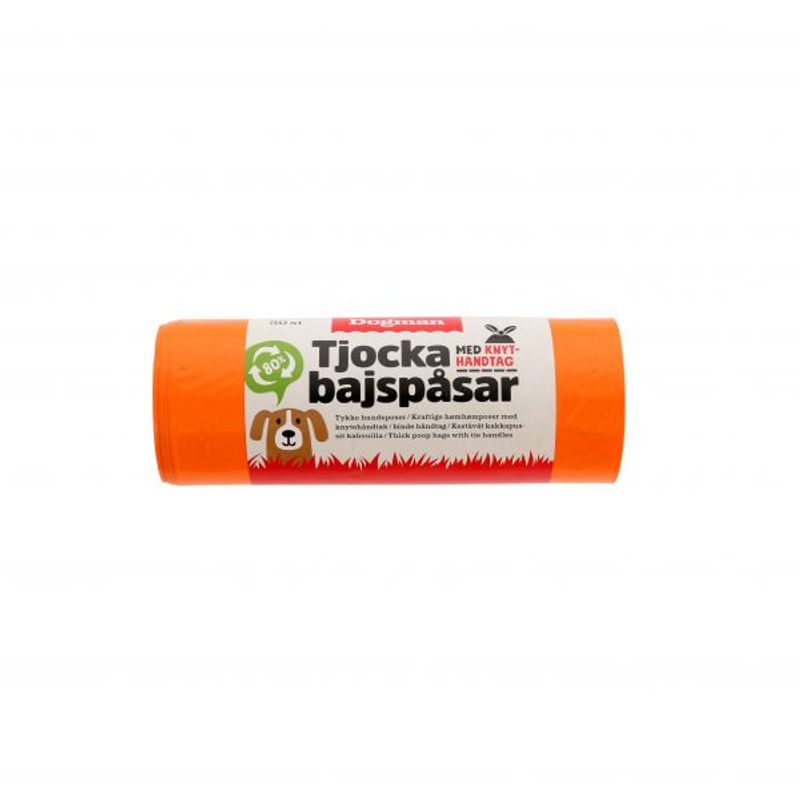 Dogman hundeposer med håndtak 50p, orange, rød, rosa og blå.