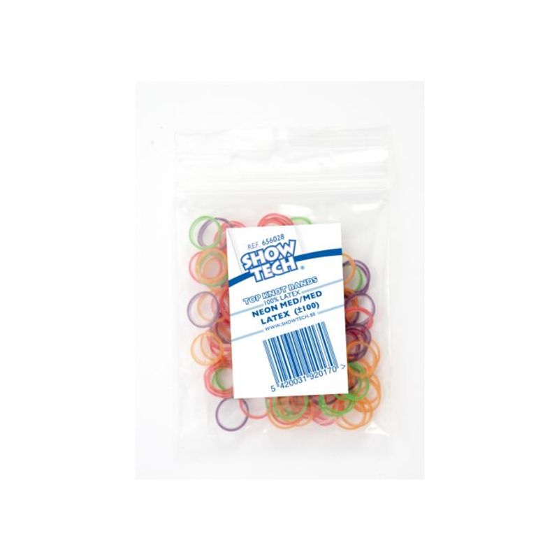 Show Tech Latex Bands Neon Medium-Light - 1000 pcs Top Knot Band